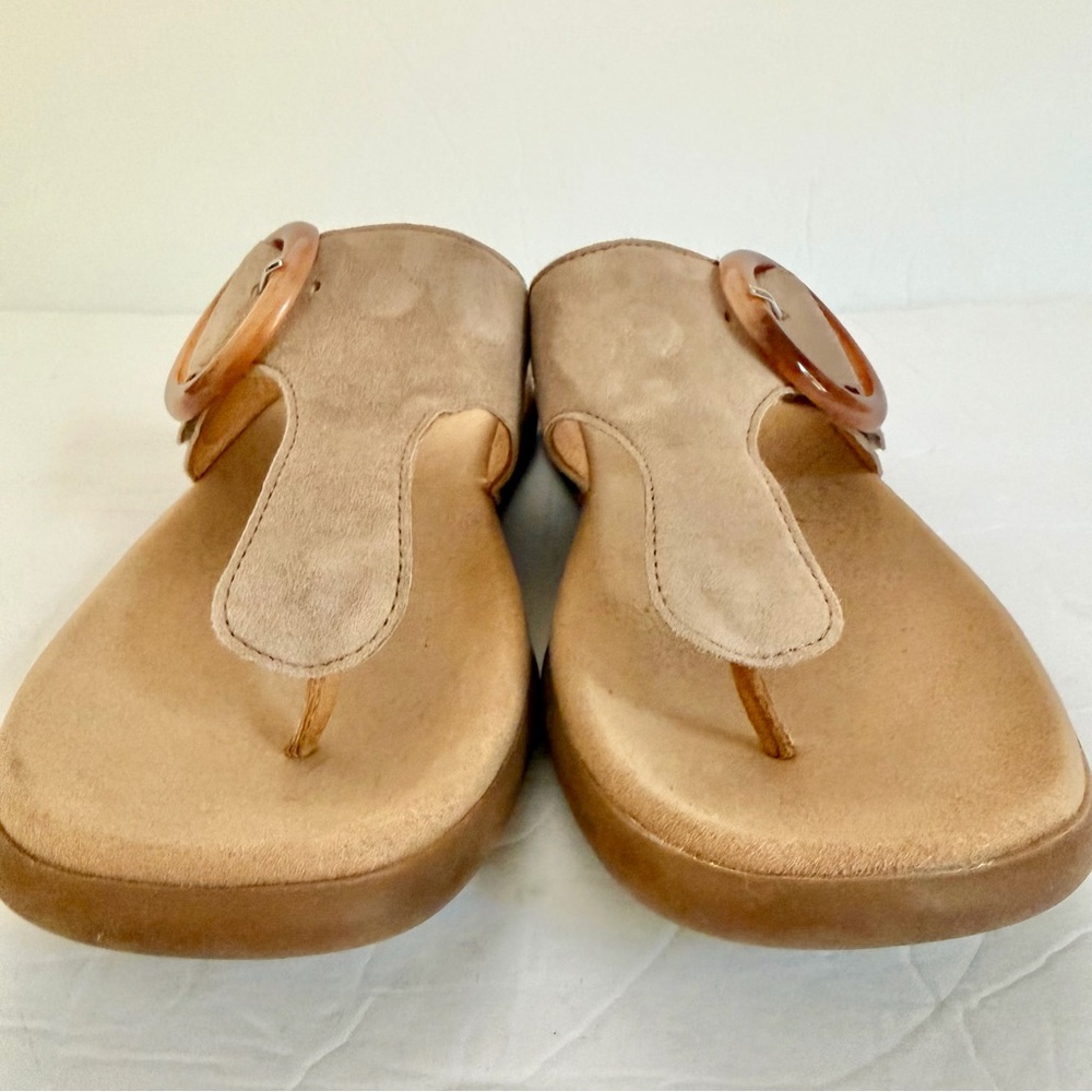 GABOR women’s casual suede thong sandal in rabbit Size 38 (US 7.5) Boho - Picture 3 of 9